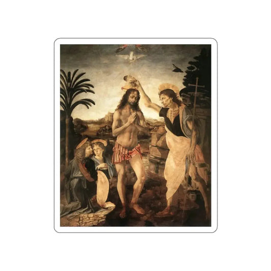 VERROCCHIO, Andrea del - The Baptism of Christ (Artwork) STICKER Vinyl Die-Cut Decal White Die-Cut 2 Inch - The Sticker Space