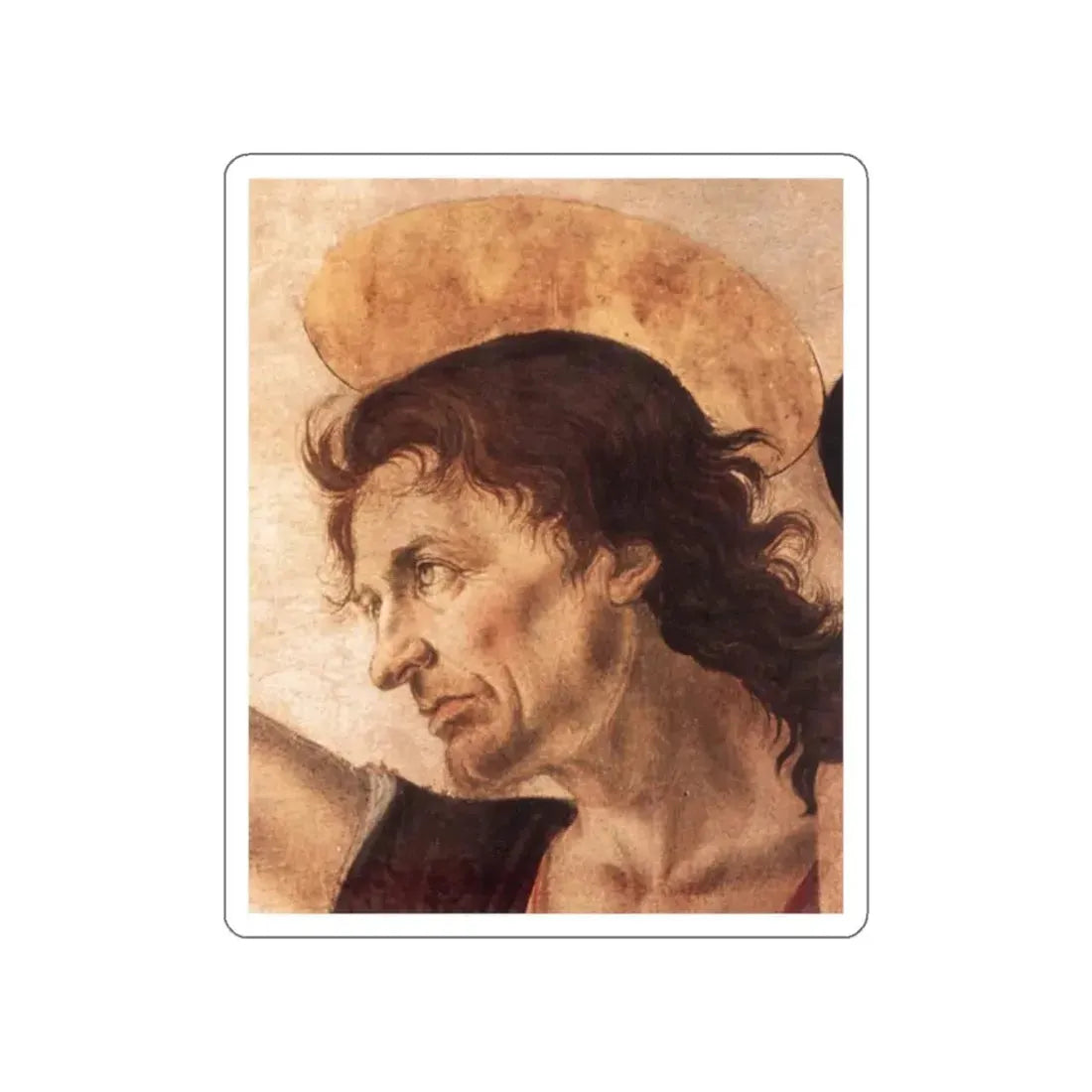 VERROCCHIO, Andrea del - The Baptism of Christ (detail) (Artwork) STICKER Vinyl Die-Cut Decal White Die-Cut 2 Inch - The Sticker Space