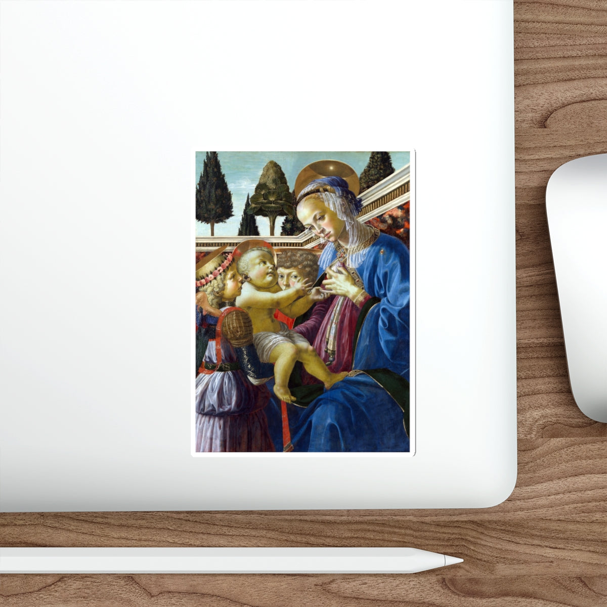 VERROCCHIO, Andrea del - The Virgin and Child with Two Angels 2 (Artwork) STICKER Vinyl Die-Cut Decal-The Sticker Space