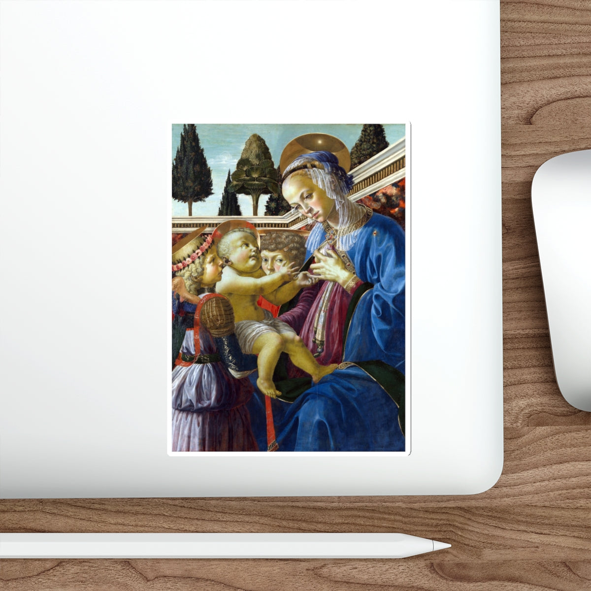 VERROCCHIO, Andrea del - The Virgin and Child with Two Angels 2 (Artwork) STICKER Vinyl Die-Cut Decal-The Sticker Space