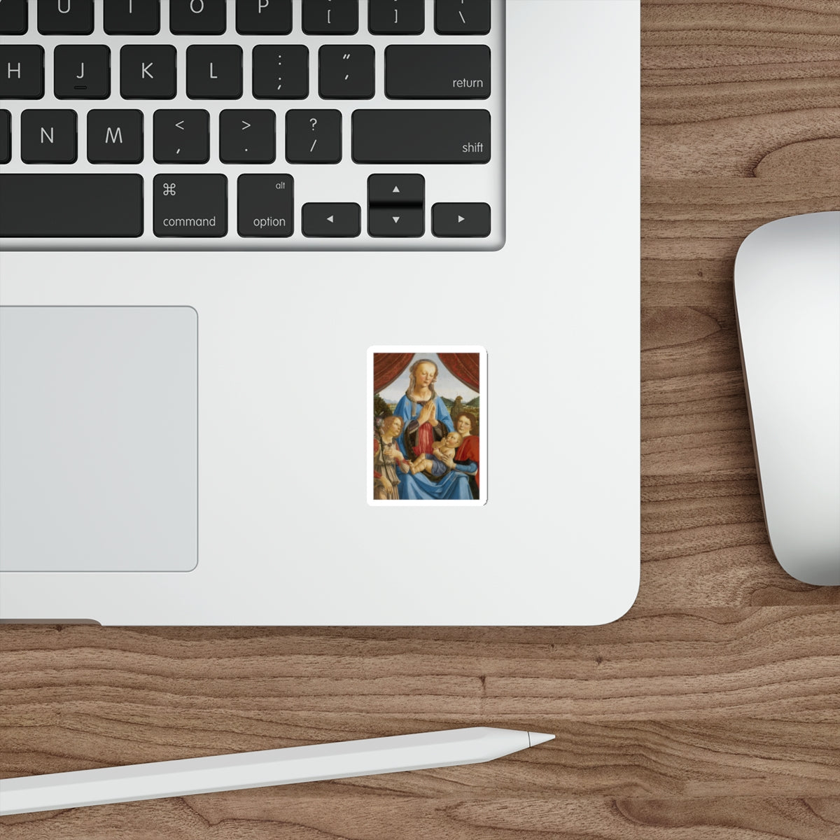 VERROCCHIO, Andrea del - The Virgin and Child with Two Angels (Artwork) STICKER Vinyl Die-Cut Decal-The Sticker Space