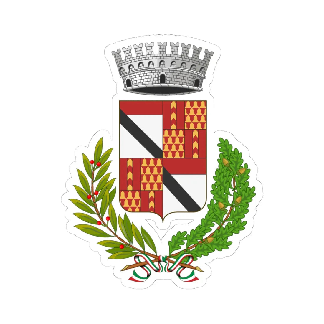 Verrès-Stemma (Italy) (Coat of Arms) STICKER Vinyl Kiss-Cut Decal 4 Inch White - The Sticker Space