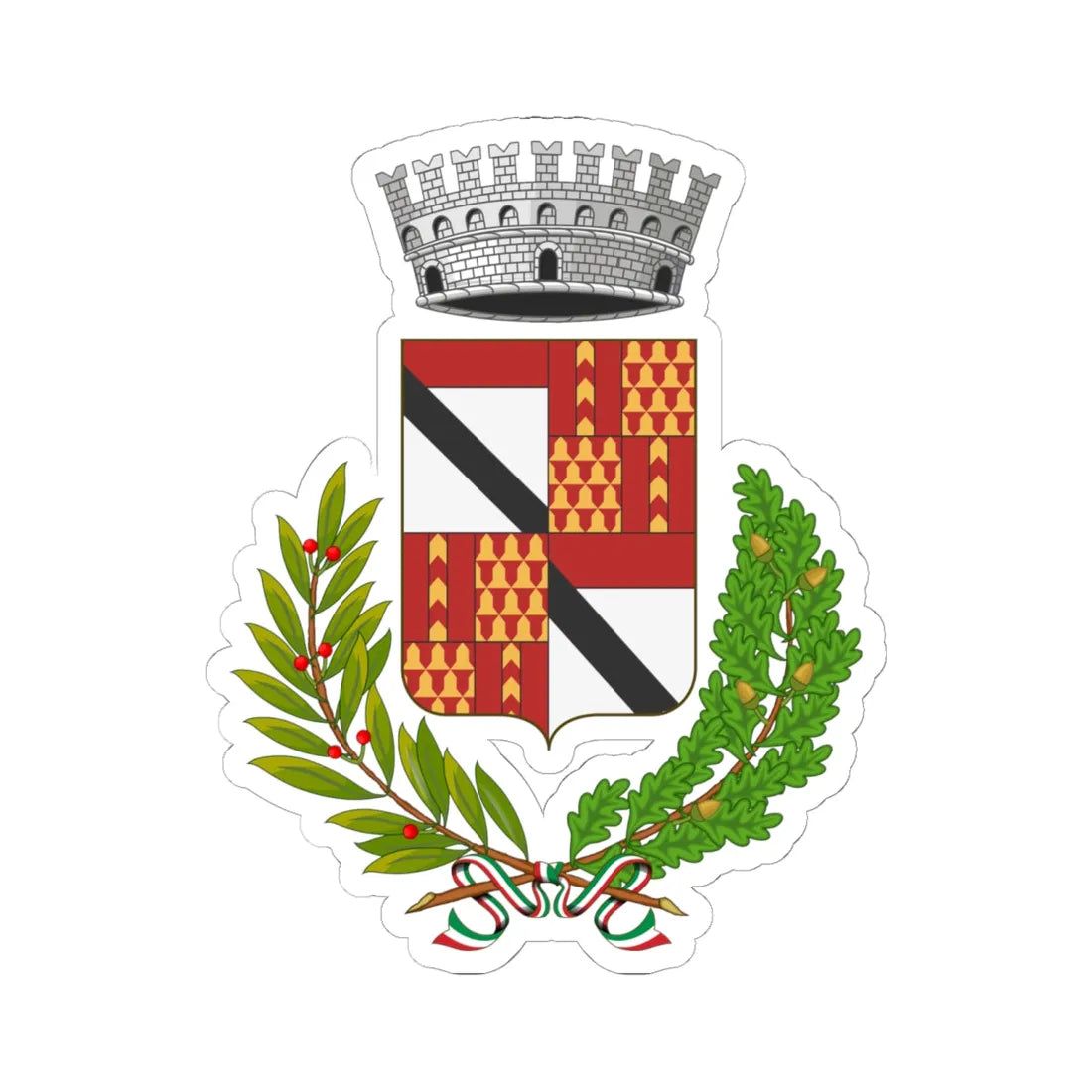 Verrès-Stemma (Italy) (Coat of Arms) STICKER Vinyl Kiss-Cut Decal 6 Inch White - The Sticker Space