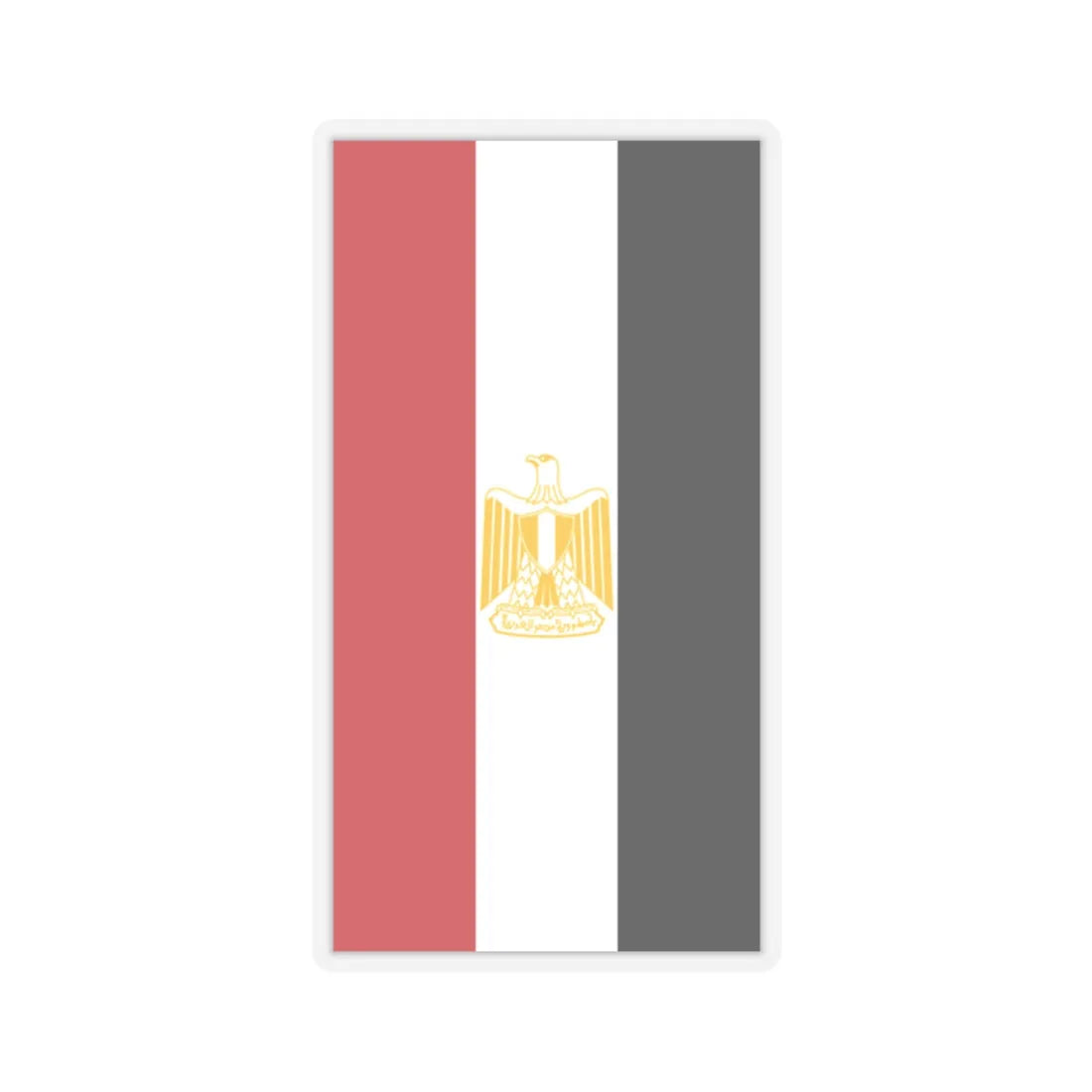 Vertical Flag of Egypt Coat of arms variant (Egypt) STICKER Vinyl Kiss-Cut Decal 2 Inch Transparent - The Sticker Space