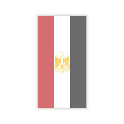 Vertical Flag of Egypt Coat of arms variant (Egypt) STICKER Vinyl Kiss-Cut Decal 2 Inch Transparent - The Sticker Space