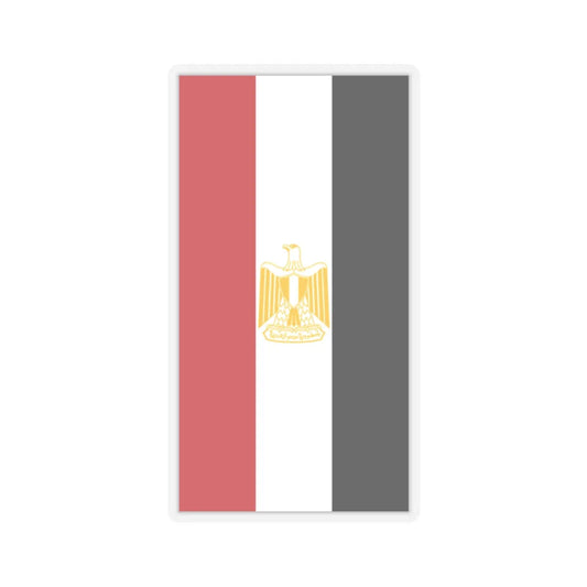 Vertical Flag of Egypt Coat of arms variant (Egypt) STICKER Vinyl Kiss-Cut Decal 2 Inch Transparent - The Sticker Space