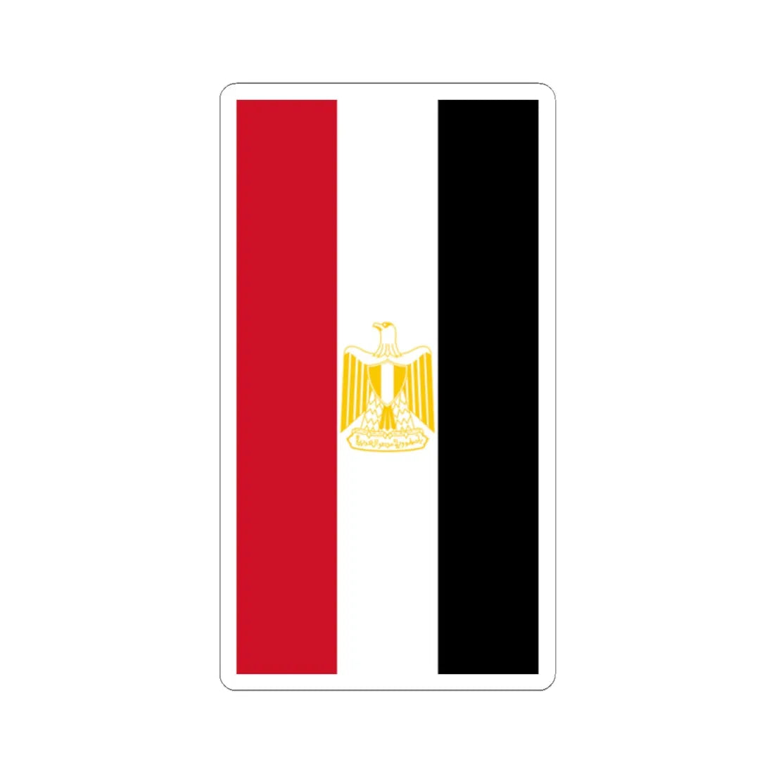 Vertical Flag of Egypt Coat of arms variant (Egypt) STICKER Vinyl Kiss-Cut Decal 2 Inch White - The Sticker Space