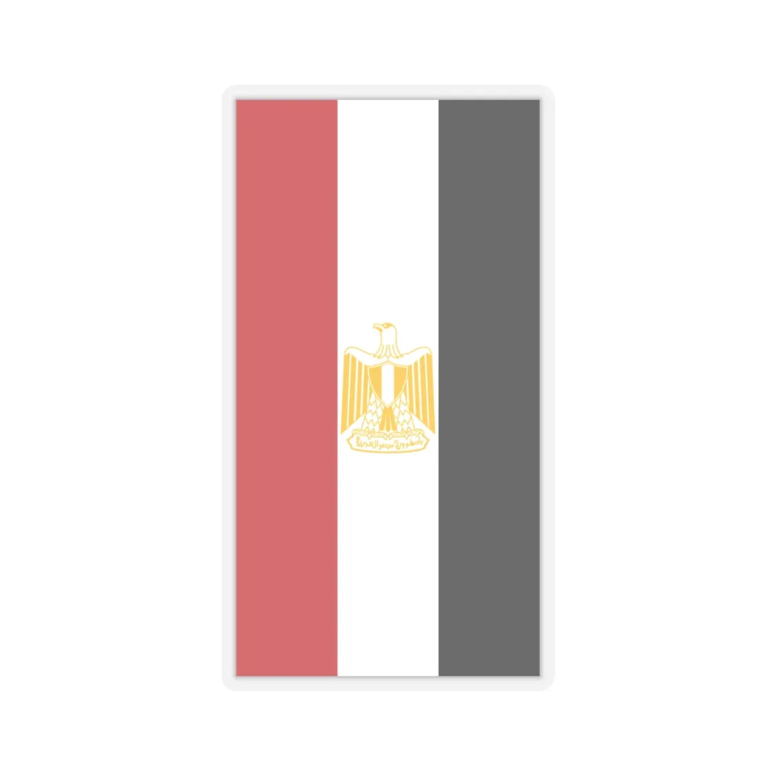 Vertical Flag of Egypt Coat of arms variant (Egypt) STICKER Vinyl Kiss-Cut Decal 3 Inch Transparent - The Sticker Space