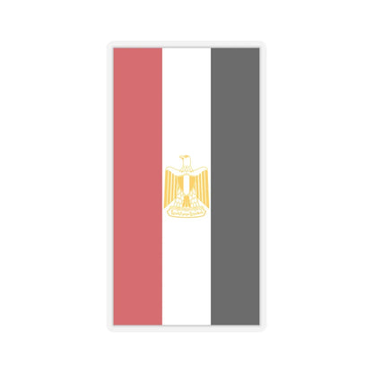 Vertical Flag of Egypt Coat of arms variant (Egypt) STICKER Vinyl Kiss-Cut Decal 3 Inch Transparent - The Sticker Space