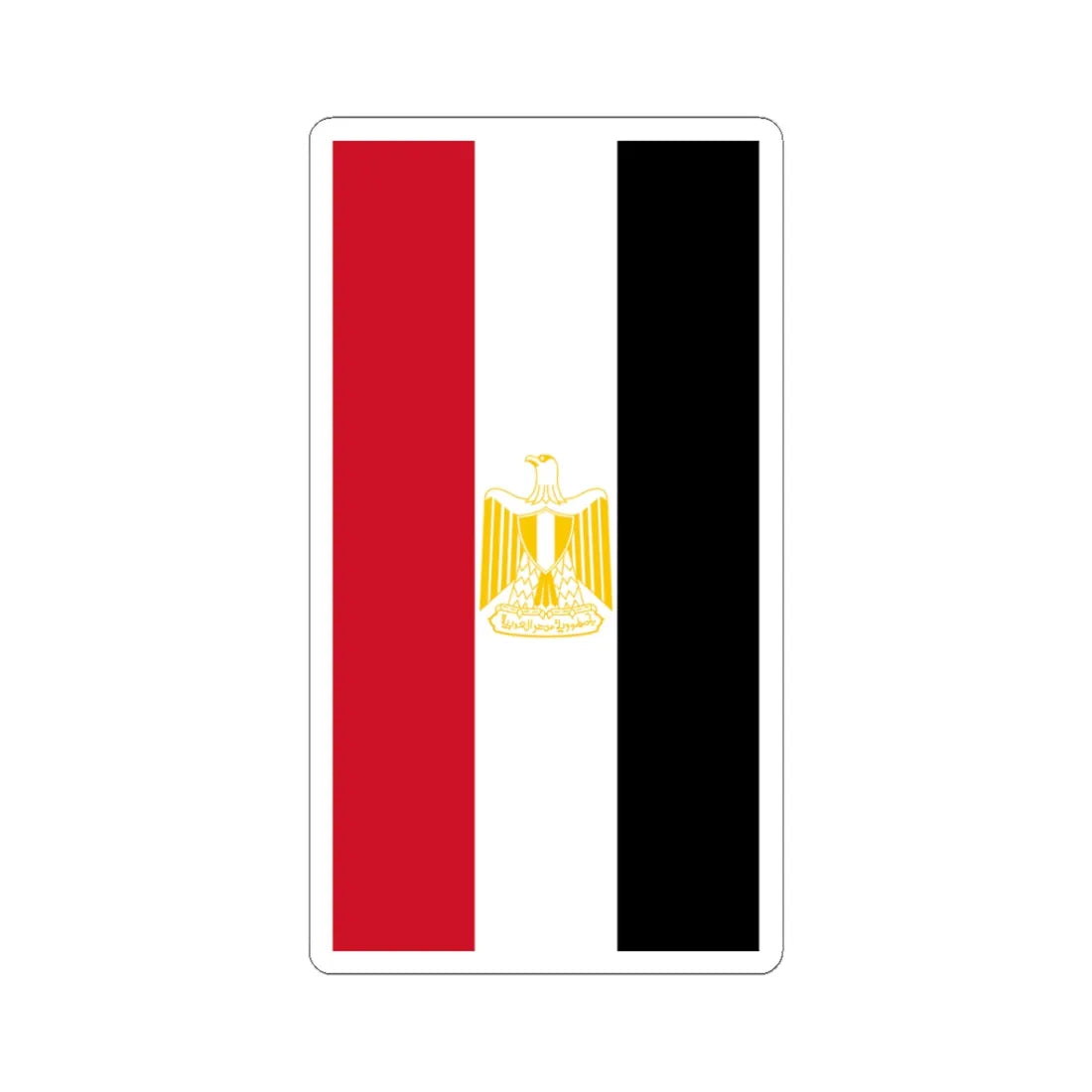 Vertical Flag of Egypt Coat of arms variant (Egypt) STICKER Vinyl Kiss-Cut Decal 3 Inch White - The Sticker Space