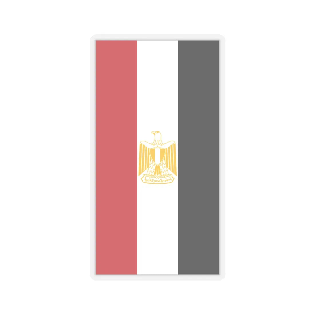 Vertical Flag of Egypt Coat of arms variant (Egypt) STICKER Vinyl Kiss-Cut Decal 4 Inch Transparent - The Sticker Space