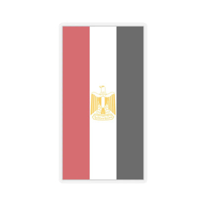 Vertical Flag of Egypt Coat of arms variant (Egypt) STICKER Vinyl Kiss-Cut Decal 4 Inch Transparent - The Sticker Space