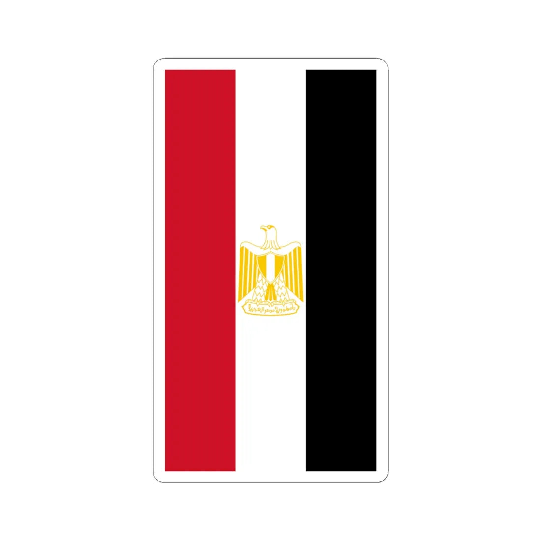 Vertical Flag of Egypt Coat of arms variant (Egypt) STICKER Vinyl Kiss-Cut Decal 4 Inch White - The Sticker Space
