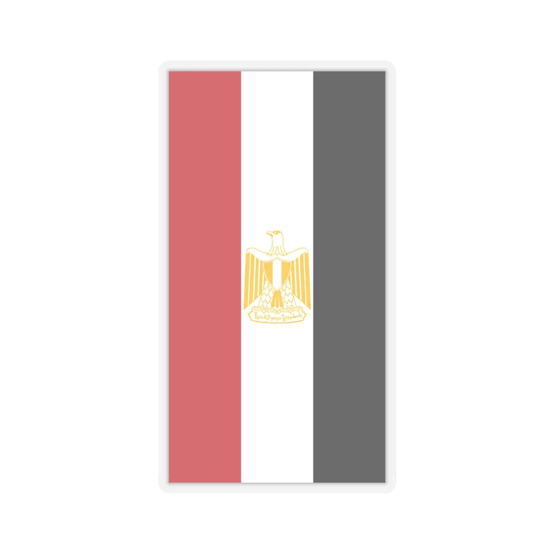 Vertical Flag of Egypt Coat of arms variant (Egypt) STICKER Vinyl Kiss-Cut Decal 6 Inch Transparent - The Sticker Space