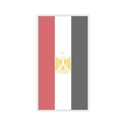 Vertical Flag of Egypt Coat of arms variant (Egypt) STICKER Vinyl Kiss-Cut Decal 6 Inch Transparent - The Sticker Space