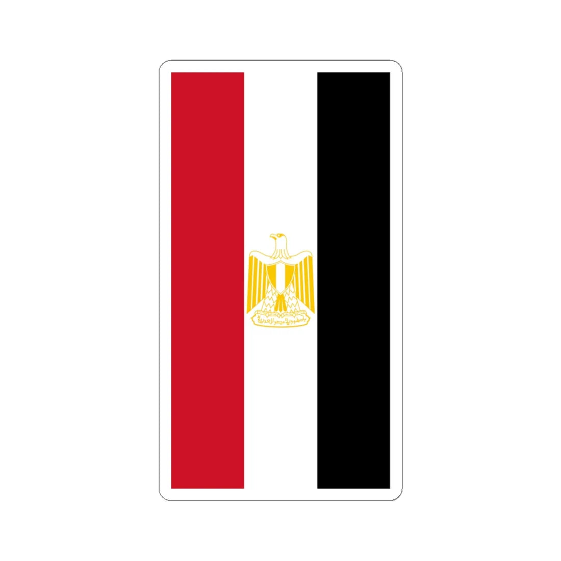 Vertical Flag of Egypt Coat of arms variant (Egypt) STICKER Vinyl Kiss-Cut Decal 6 Inch White - The Sticker Space
