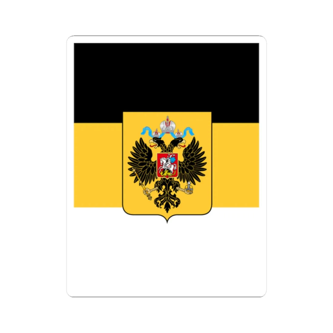 Vertical Flag of Russian Empire 1858-1896 with coat of arms (Estonia) STICKER Vinyl Kiss-Cut Decal 2 Inch White - The Sticker Space