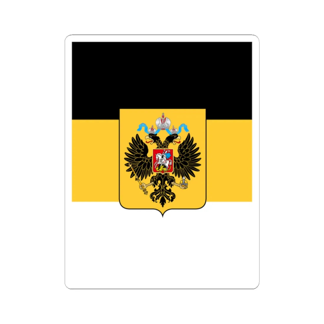 Vertical Flag of Russian Empire 1858-1896 with coat of arms (Estonia) STICKER Vinyl Kiss-Cut Decal 3 Inch White - The Sticker Space