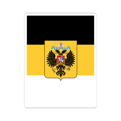 Vertical Flag of Russian Empire 1858-1896 with coat of arms (Estonia) STICKER Vinyl Kiss-Cut Decal 3 Inch White - The Sticker Space