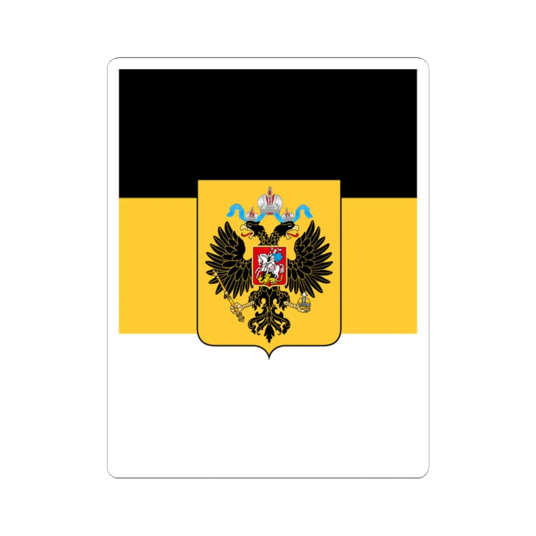 Vertical Flag of Russian Empire 1858-1896 with coat of arms (Estonia) STICKER Vinyl Kiss-Cut Decal 4 Inch White - The Sticker Space