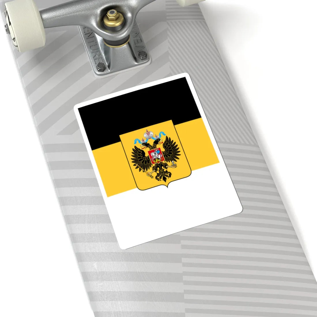 Vertical Flag of Russian Empire 1858-1896 with coat of arms (Estonia) STICKER Vinyl Kiss-Cut Decal - The Sticker Space