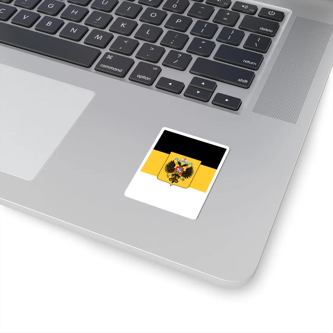 Vertical Flag of Russian Empire 1858-1896 with coat of arms (Estonia) STICKER Vinyl Kiss-Cut Decal - The Sticker Space