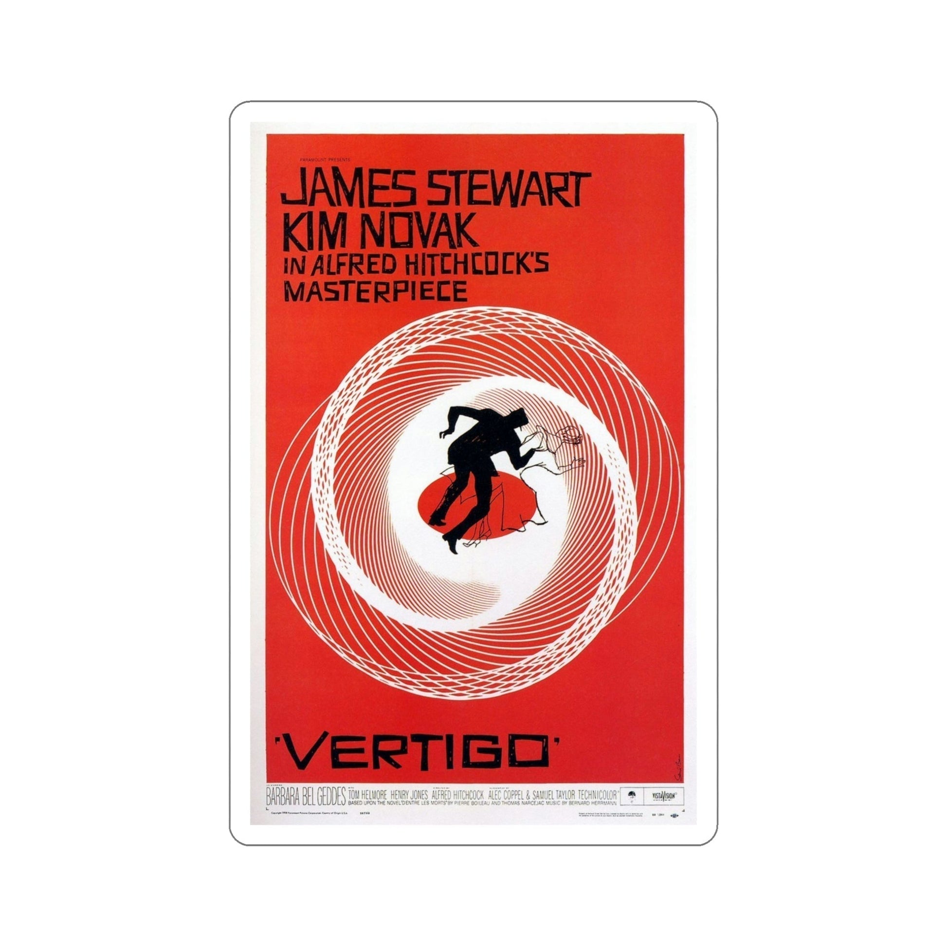 Vertigo 1958 Movie Poster STICKER Vinyl Die-Cut Decal-5 Inch-The Sticker Space