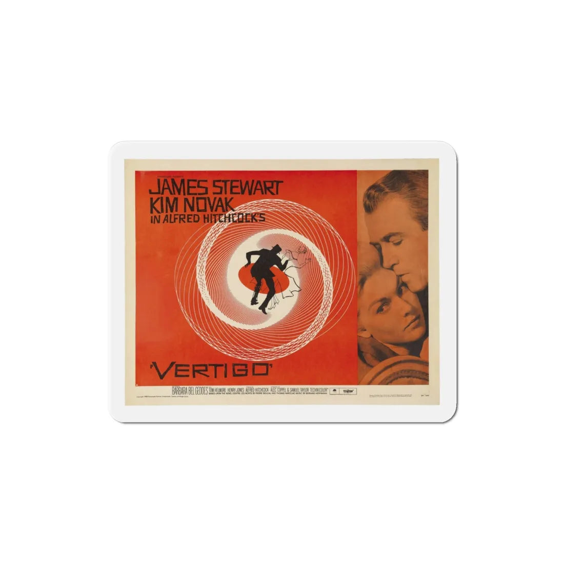 Vertigo 1958 v2 Movie Poster Refrigerator Magnet 3 Inch - The Sticker Space