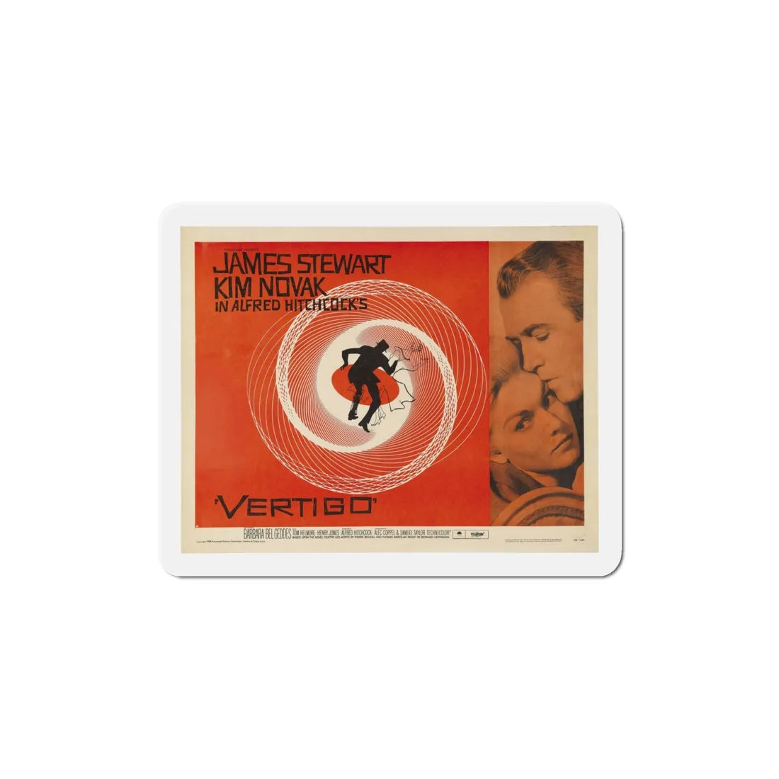 Vertigo 1958 v2 Movie Poster Refrigerator Magnet 5 Inch - The Sticker Space