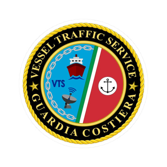 Vessel traffic service - Italian Coast Guard (Italy) (Coat of Arms) STICKER Vinyl Kiss-Cut Decal 2 Inch White - The Sticker Space