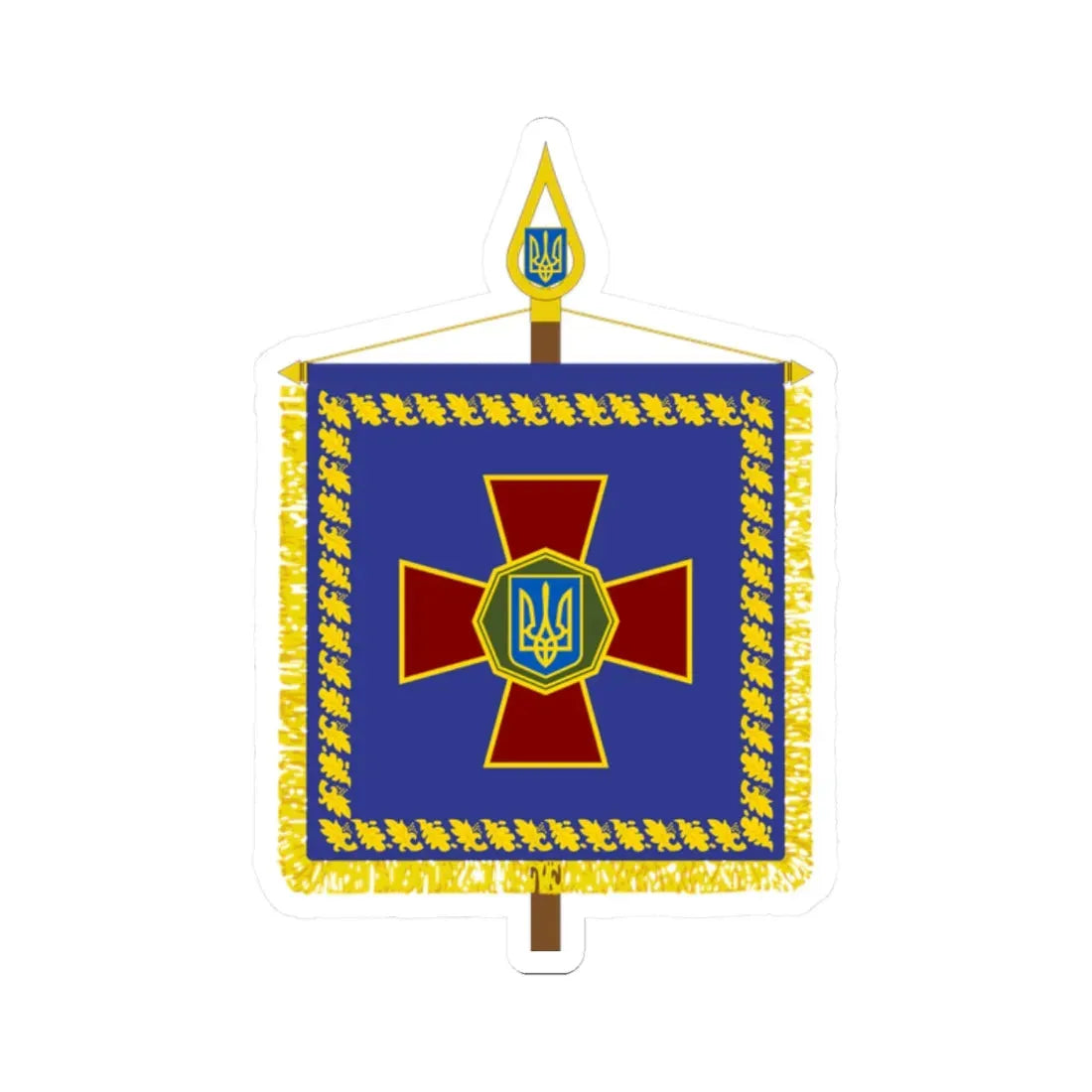 Vexillum of the Commander-in-Chief of the National Guard of Ukraine (Ukraine) STICKER Vinyl Kiss-Cut Decal 2 Inch White - The Sticker Space