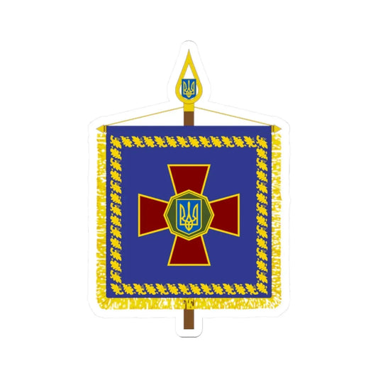 Vexillum of the Commander-in-Chief of the National Guard of Ukraine (Ukraine) STICKER Vinyl Kiss-Cut Decal 2 Inch White - The Sticker Space