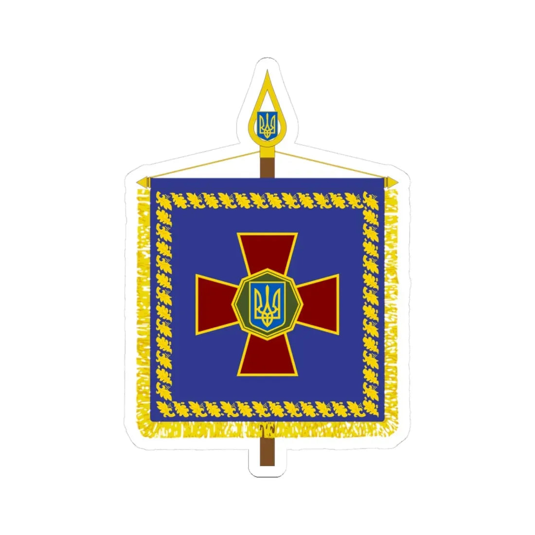 Vexillum of the Commander-in-Chief of the National Guard of Ukraine (Ukraine) STICKER Vinyl Kiss-Cut Decal 3 Inch White - The Sticker Space