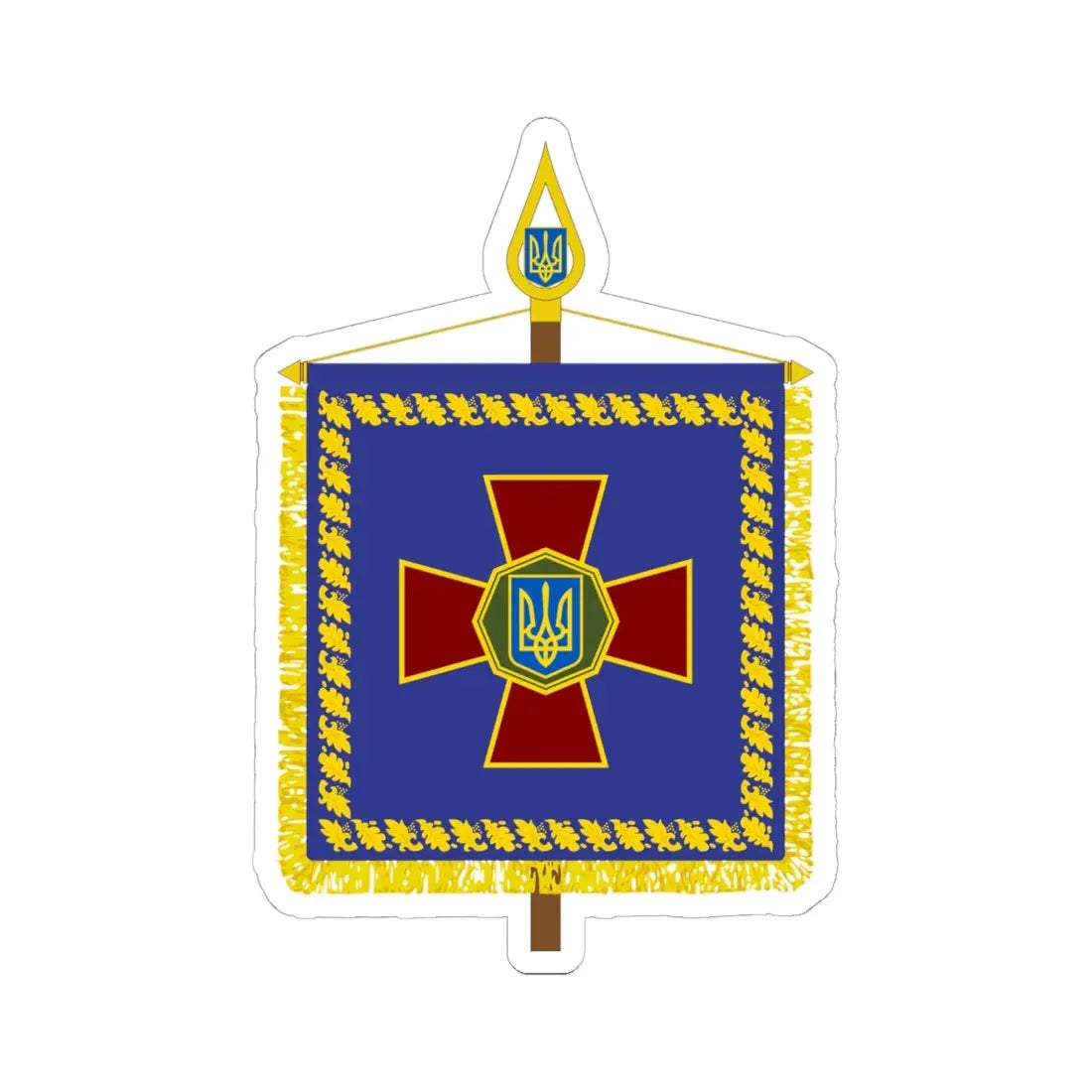 Vexillum of the Commander-in-Chief of the National Guard of Ukraine (Ukraine) STICKER Vinyl Kiss-Cut Decal 6 Inch White - The Sticker Space