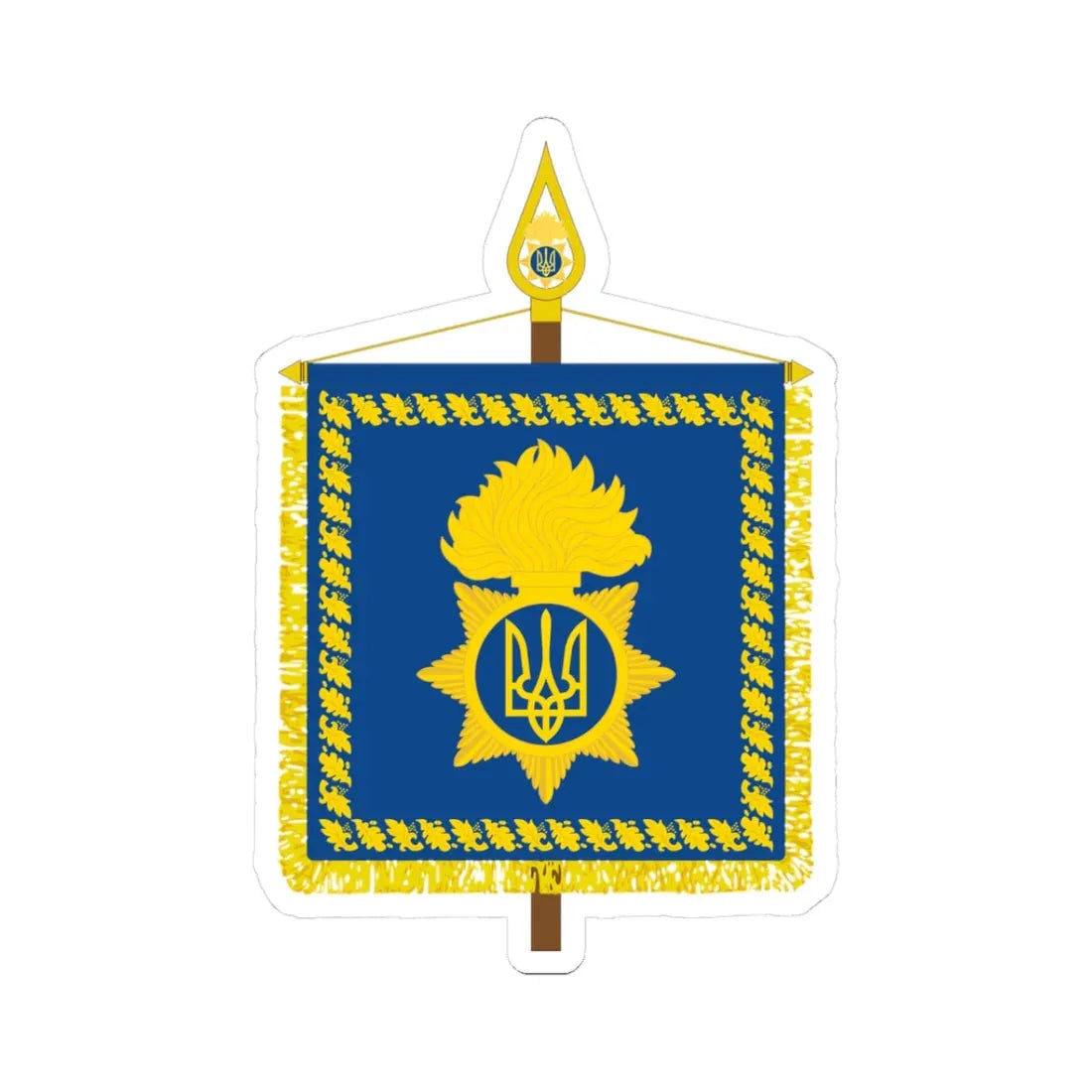 Vexillum of the Head of the National Guard of Ukraine (Ukraine) STICKER Vinyl Kiss-Cut Decal 3 Inch White - The Sticker Space