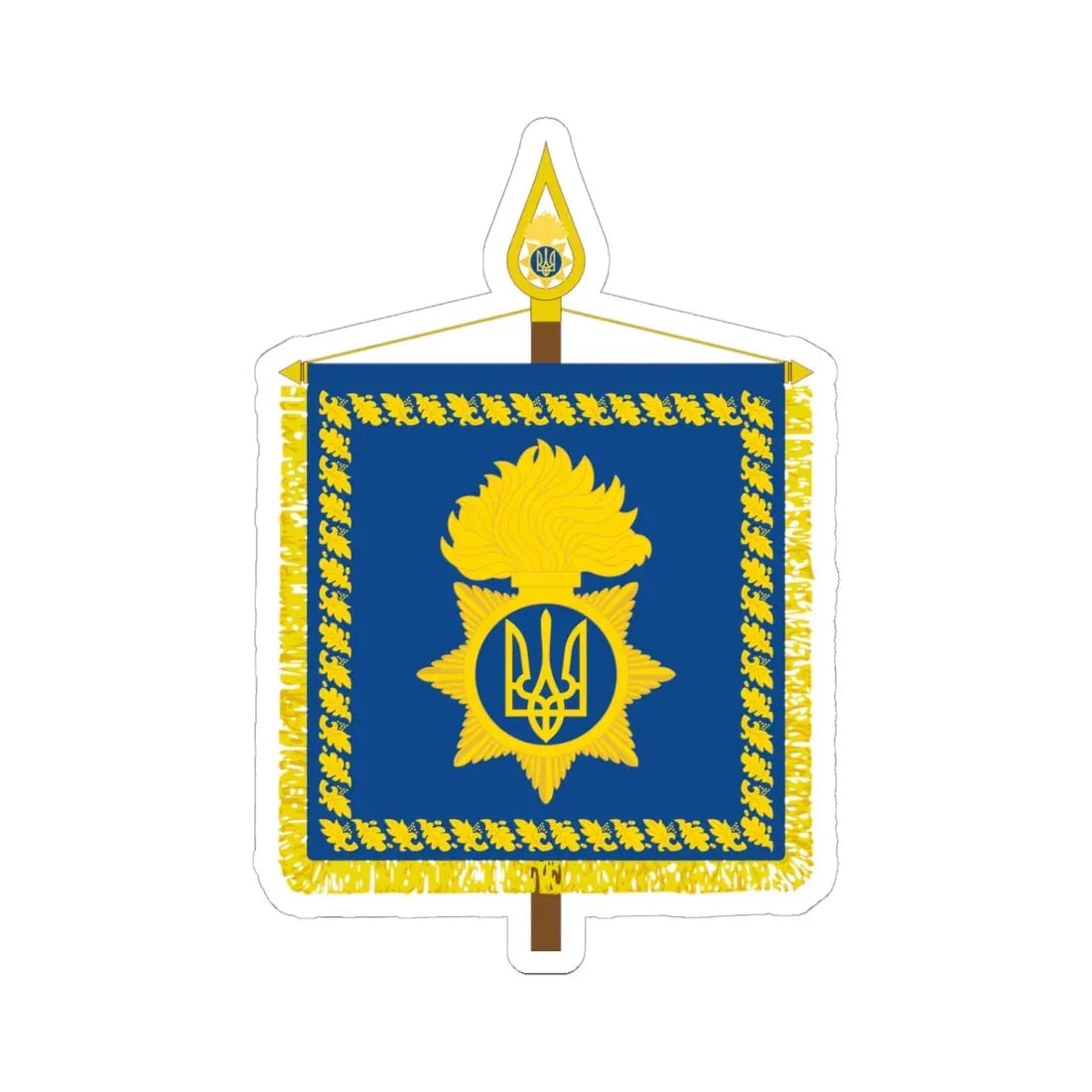 Vexillum of the Head of the National Guard of Ukraine (Ukraine) STICKER Vinyl Kiss-Cut Decal 6 Inch White - The Sticker Space