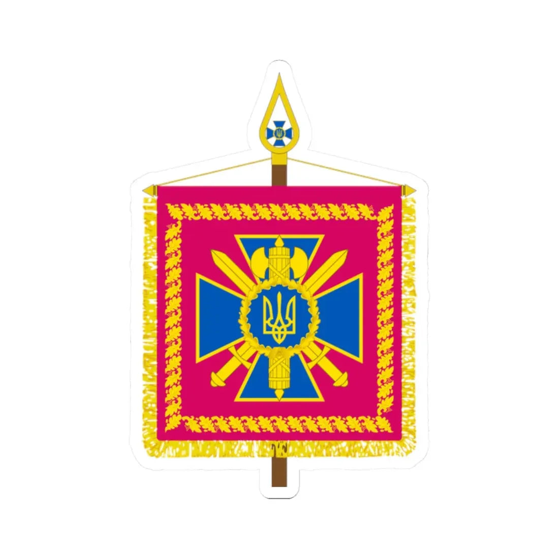 Vexillum of the Head of the Security Service of Ukraine (Ukraine) STICKER Vinyl Kiss-Cut Decal 2 Inch White - The Sticker Space
