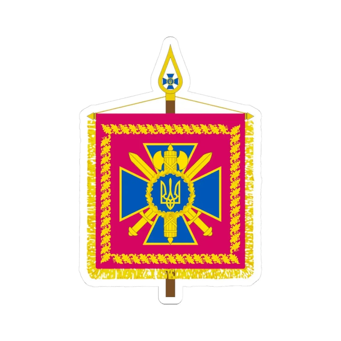 Vexillum of the Head of the Security Service of Ukraine (Ukraine) STICKER Vinyl Kiss-Cut Decal 3 Inch White - The Sticker Space