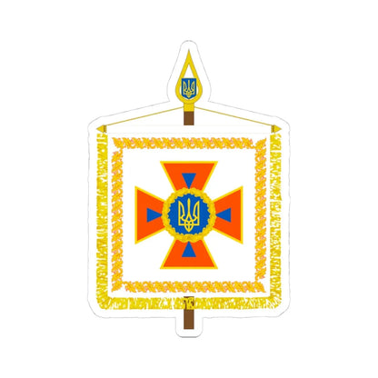 Vexillum of the Head of the State Emergency Service of Ukraine (Ukraine) STICKER Vinyl Kiss-Cut Decal 4 Inch White - The Sticker Space