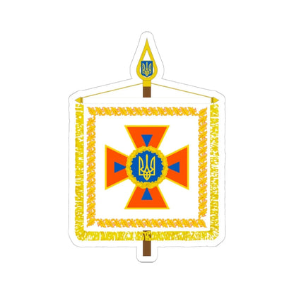 Vexillum of the Head of the State Emergency Service of Ukraine (Ukraine) STICKER Vinyl Kiss-Cut Decal 6 Inch White - The Sticker Space