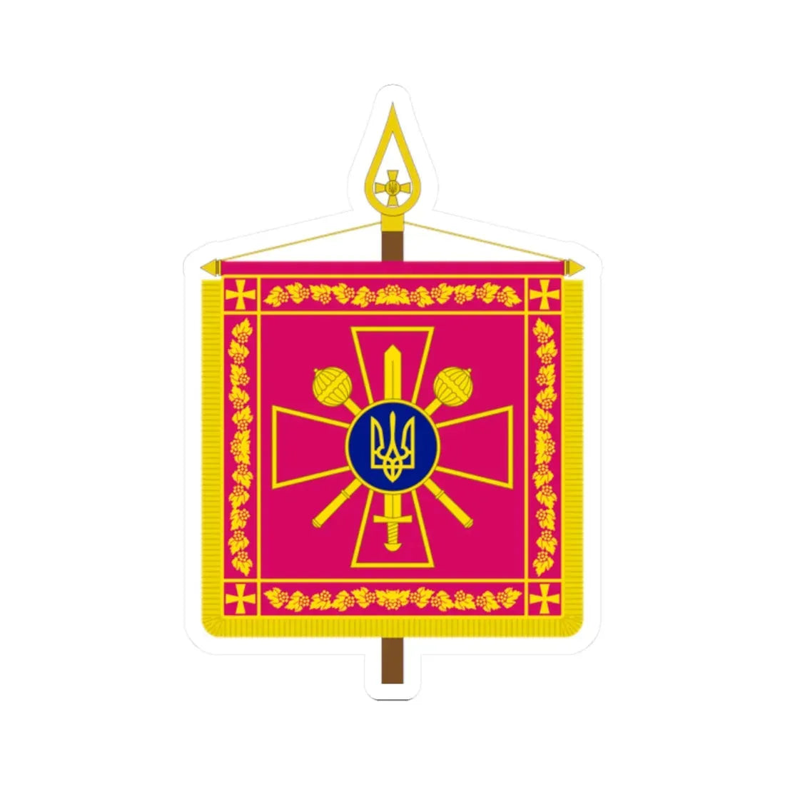 Vexillum of the Minister of Defence of Ukraine (Ukraine) STICKER Vinyl Kiss-Cut Decal 2 Inch White - The Sticker Space