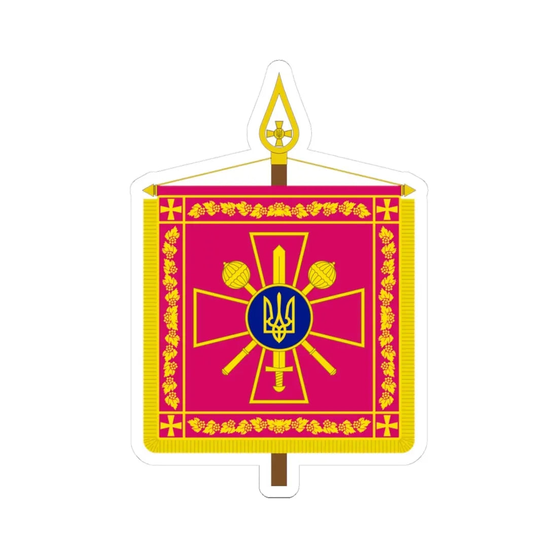 Vexillum of the Minister of Defence of Ukraine (Ukraine) STICKER Vinyl Kiss-Cut Decal 3 Inch White - The Sticker Space