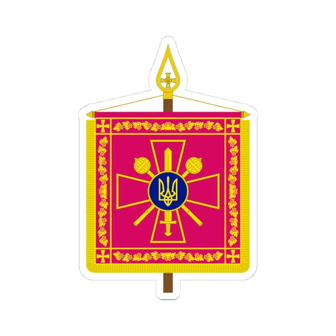 Vexillum of the Minister of Defence of Ukraine (Ukraine) STICKER Vinyl Kiss-Cut Decal 4 Inch White - The Sticker Space