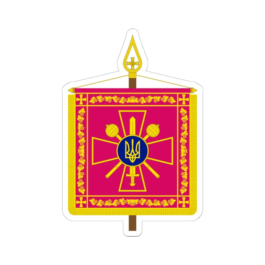 Vexillum of the Minister of Defence of Ukraine (Ukraine) STICKER Vinyl Kiss-Cut Decal 6 Inch White - The Sticker Space