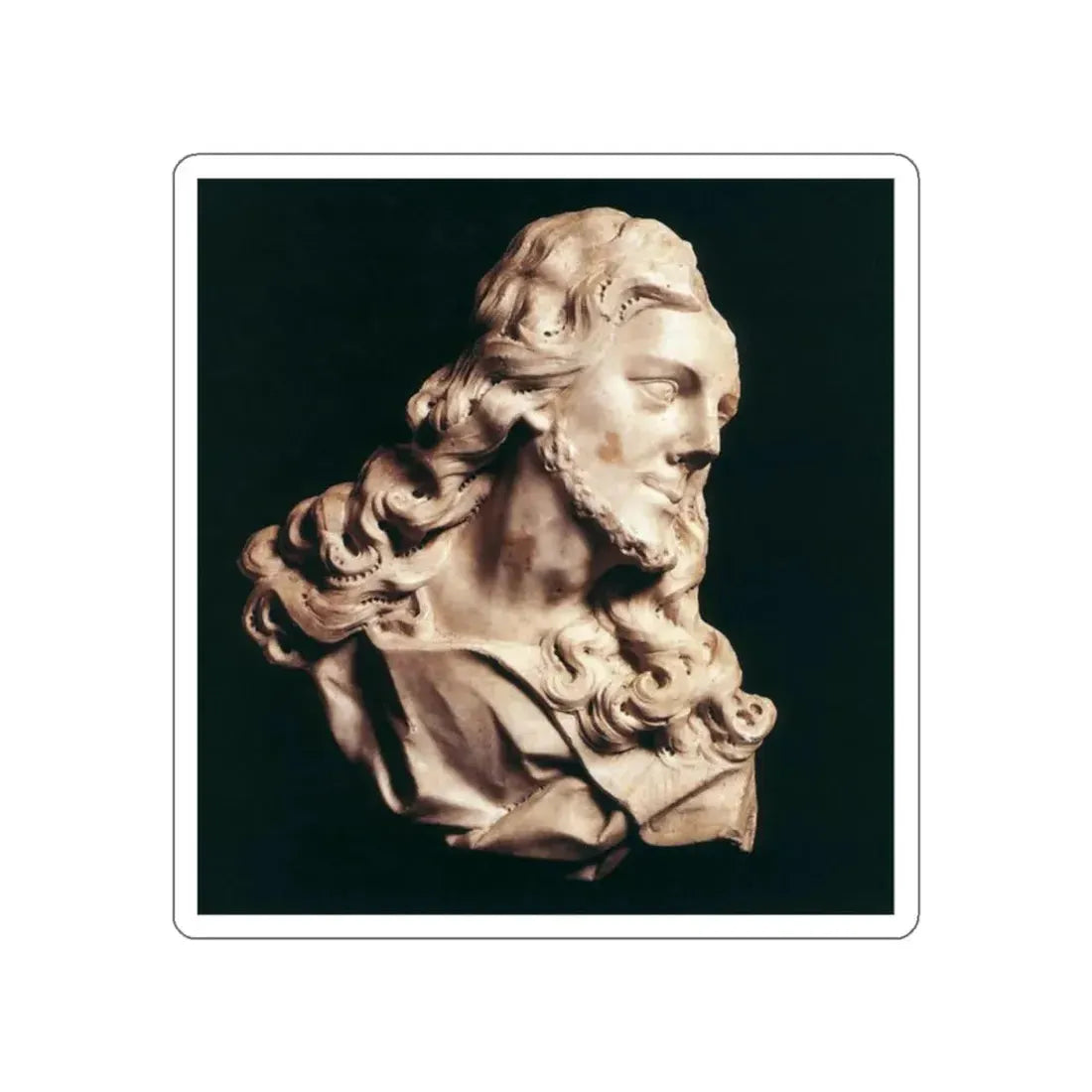 VEYRIER, Christophe - Bust of Christ (Artwork) STICKER Vinyl Die-Cut Decal White Die-Cut 2 Inch - The Sticker Space