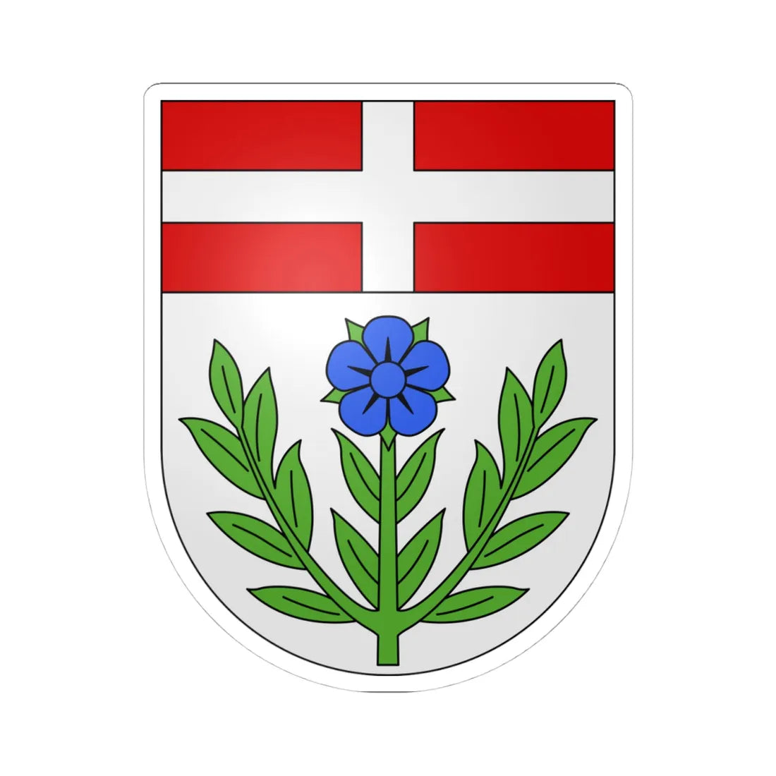 Vezia-coat of arms (Switzerland) (Coat of Arms) STICKER Vinyl Kiss-Cut Decal 4 Inch White - The Sticker Space