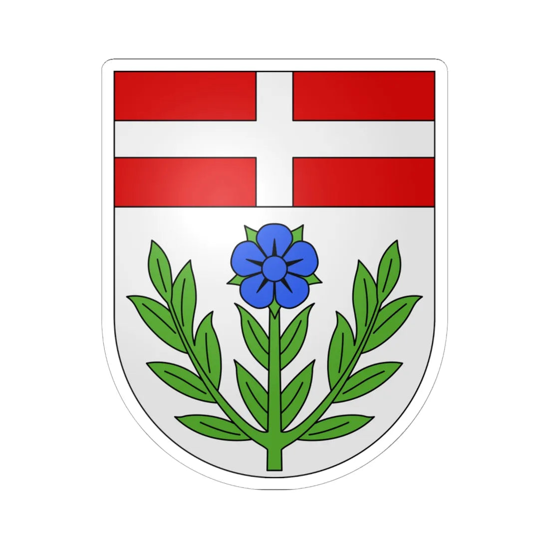 Vezia-coat of arms (Switzerland) (Coat of Arms) STICKER Vinyl Kiss-Cut Decal 6 Inch White - The Sticker Space