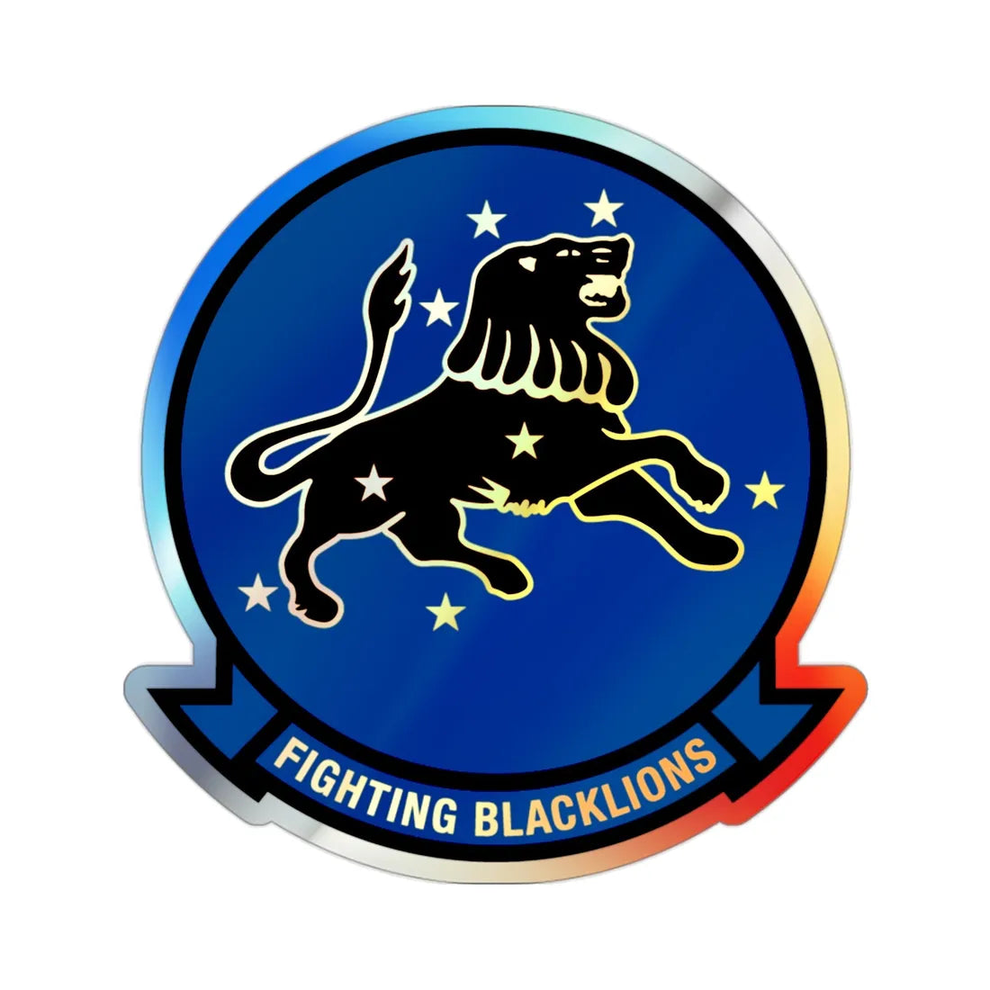 VF 213 Fighting Blacklions (U.S. Navy) Holographic STICKER Die-Cut Vinyl Decal 2 Inch Holographic - The Sticker Space