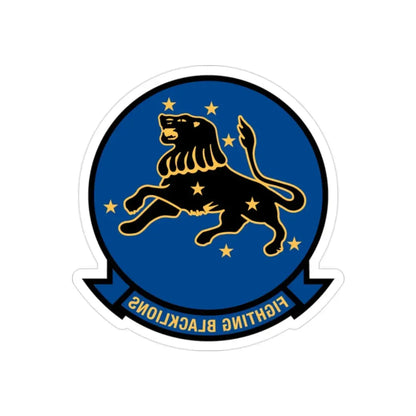 VF 213 Fighting Blacklions (U.S. Navy) REVERSE PRINT Transparent Die-Cut STICKER 2 Inch Die-Cut Transparent - The Sticker Space