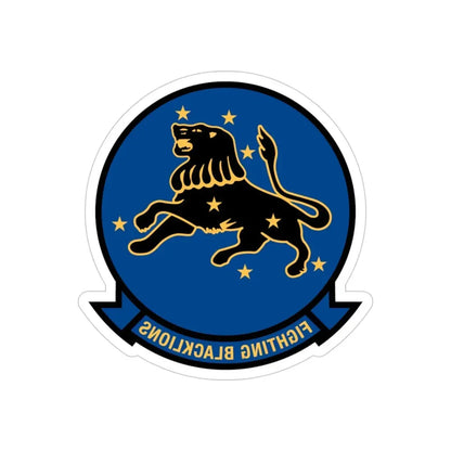 VF 213 Fighting Blacklions (U.S. Navy) REVERSE PRINT Transparent Die-Cut STICKER 4 Inch Die-Cut Transparent - The Sticker Space